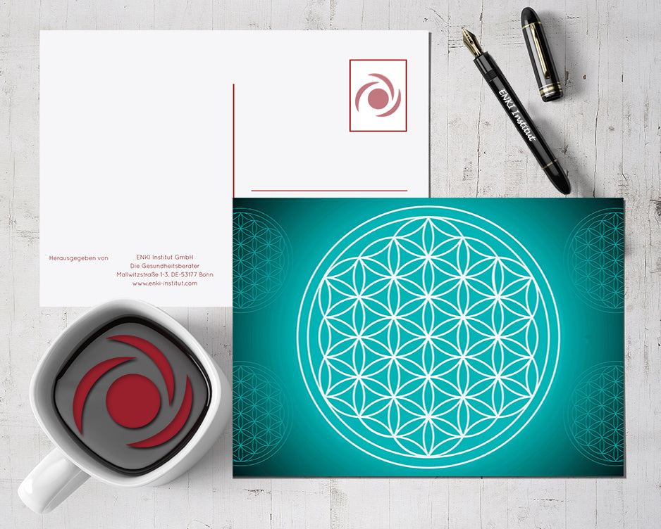 Postkarte 'Strahlende Blume des Lebens' - ENKI Institut