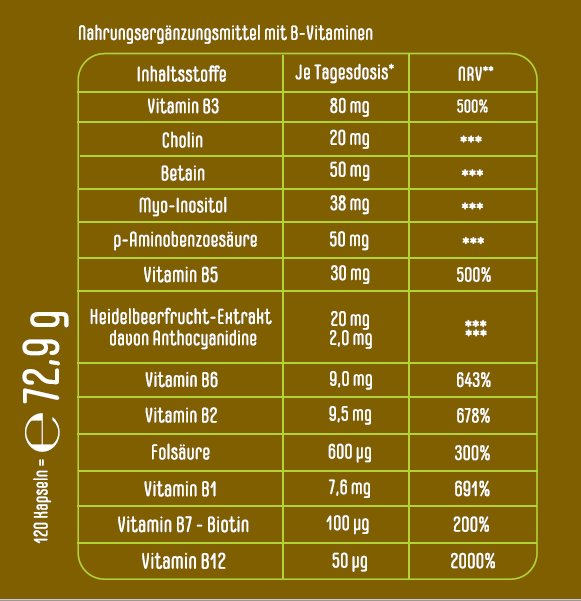 Vitamin B Komplex (120 Kapseln)