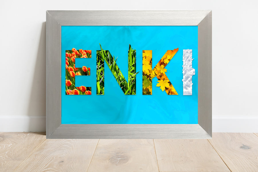 'ENKI' Wandbild im Rahmen - ENKI Institut