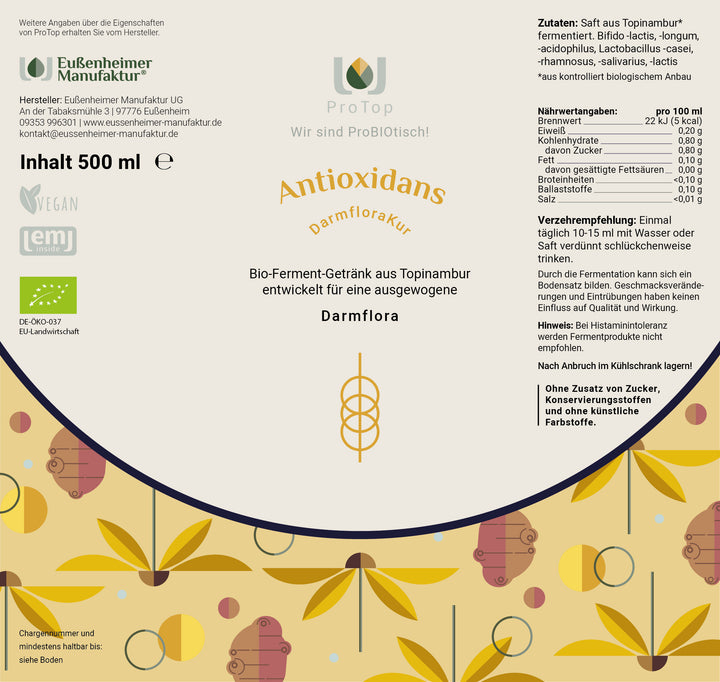 Antioxidans - Darmflora, ProTop, BIO (500 ml) - ENKI Institut